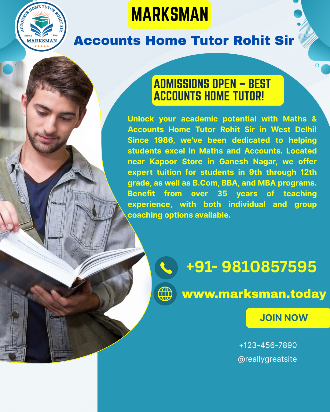 Best Accounts Home Tutor Rohit Sir Admissions Open