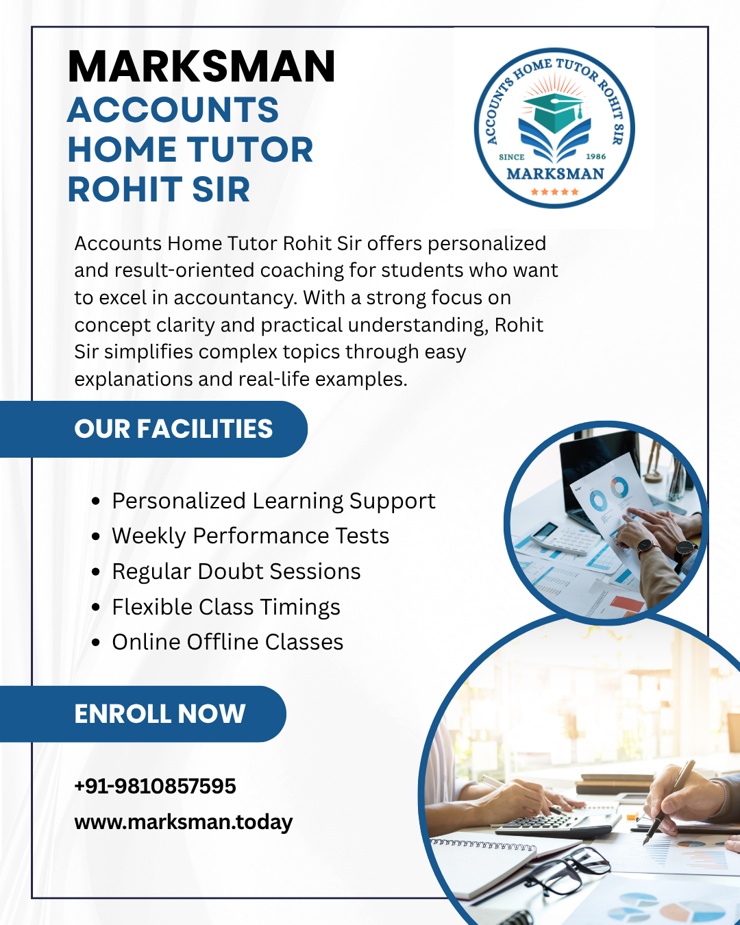 Marksman Accounts Home Tutor Rohit Sir