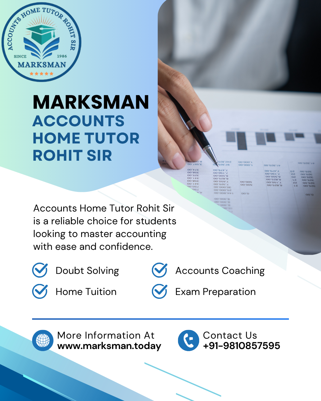 Marksman Accounts Home Tutor Rohit Sir