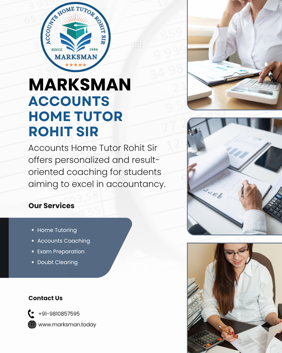 Marksman Accounts Home Tutor Rohit Sir