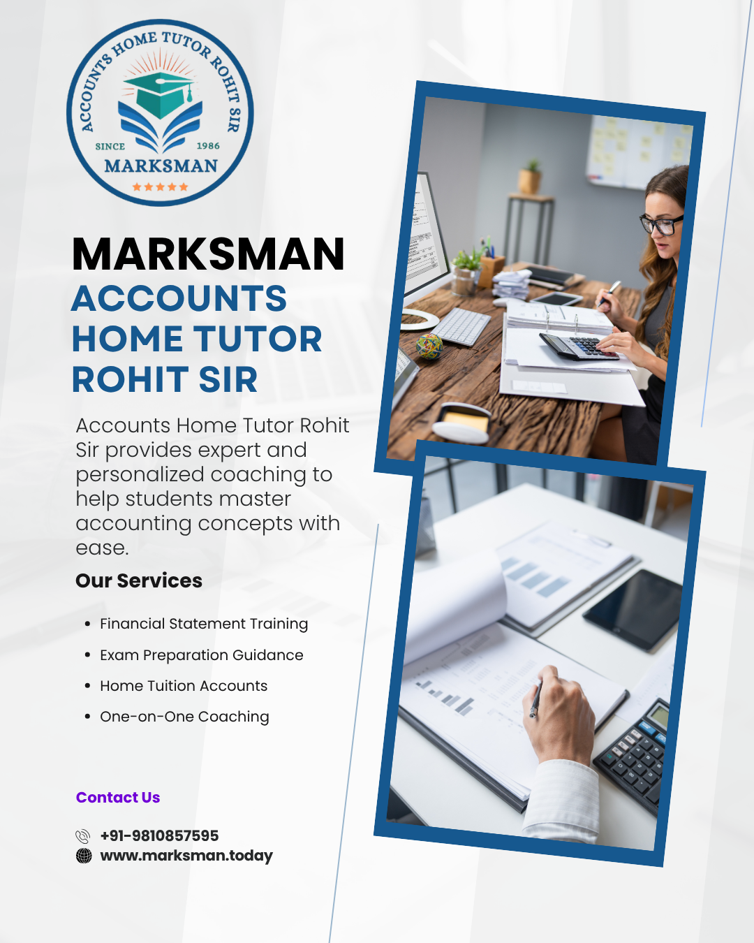 Marksman Accounts Home Tutor Rohit Sir