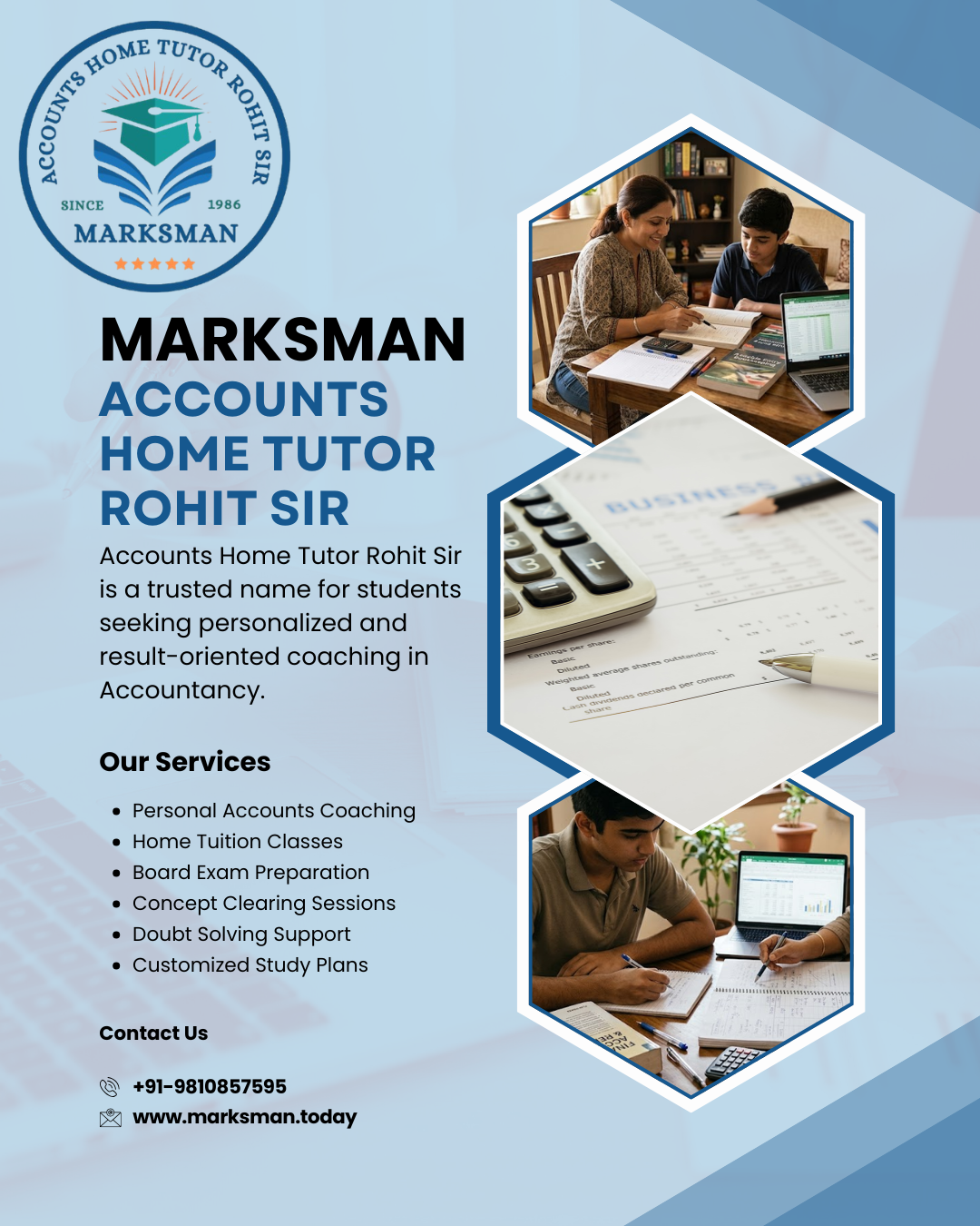 Marksman Accounts Home Tutor Rohit Sir